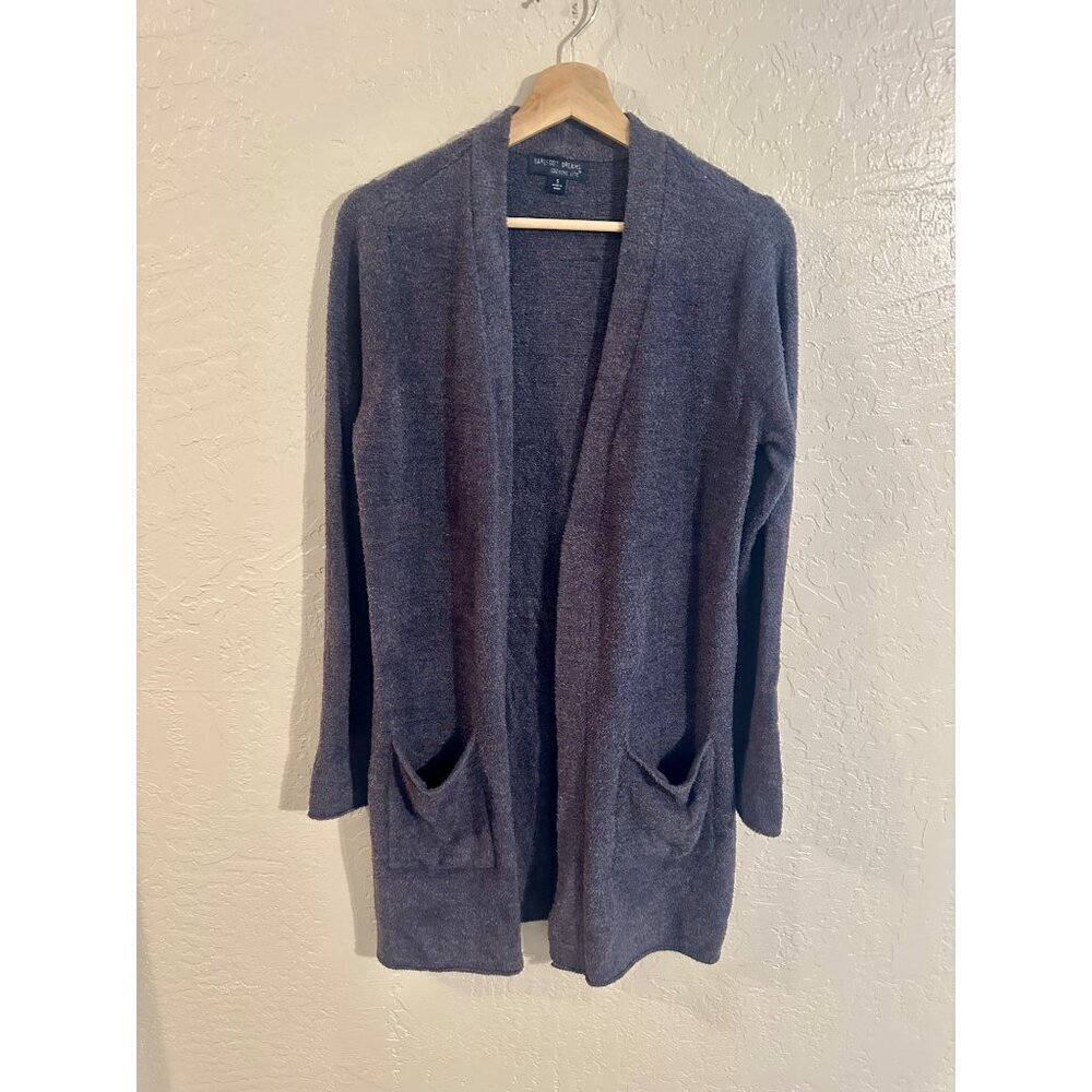 Y Barefoot Dreams Cozychic Lite Blue Heathered Buttery Soft Cinch Back Sweater